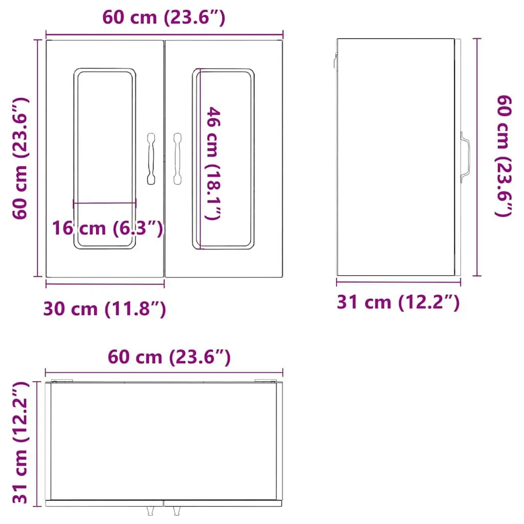 Wall-Mounted Kitchen Cabinet with Glass Door