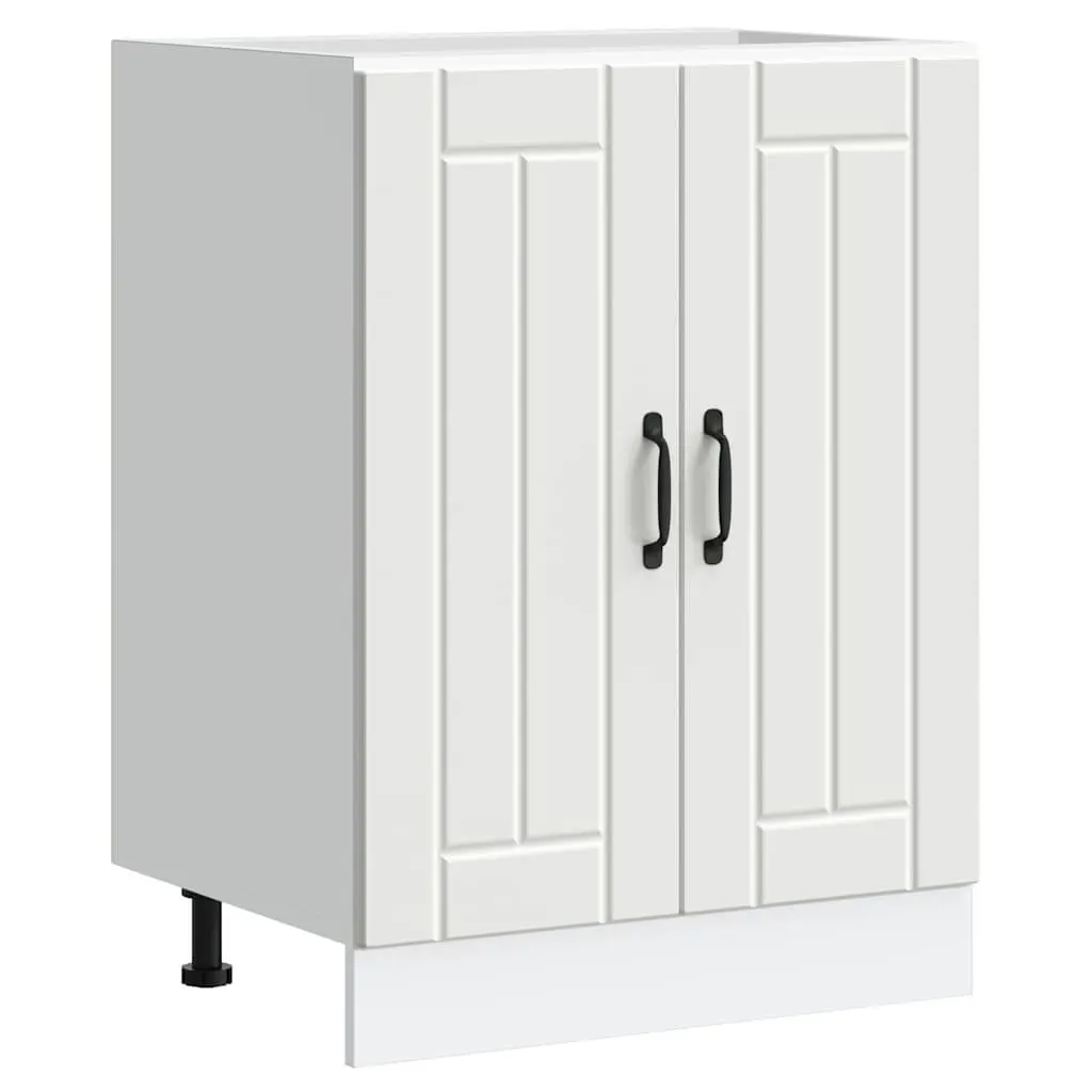 White Kitchen Sink Base Cabinet for Organized Storage