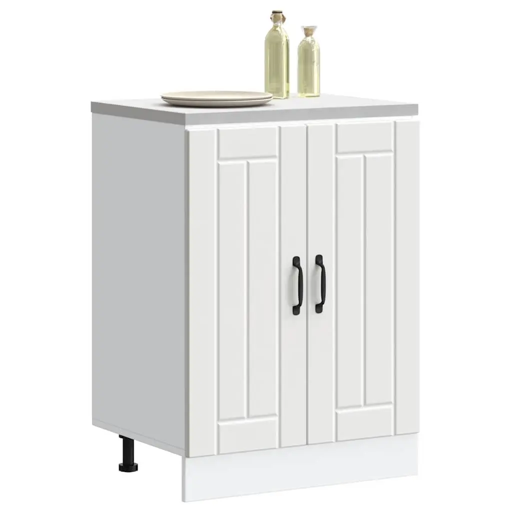 White Kitchen Sink Base Cabinet for Organized Storage