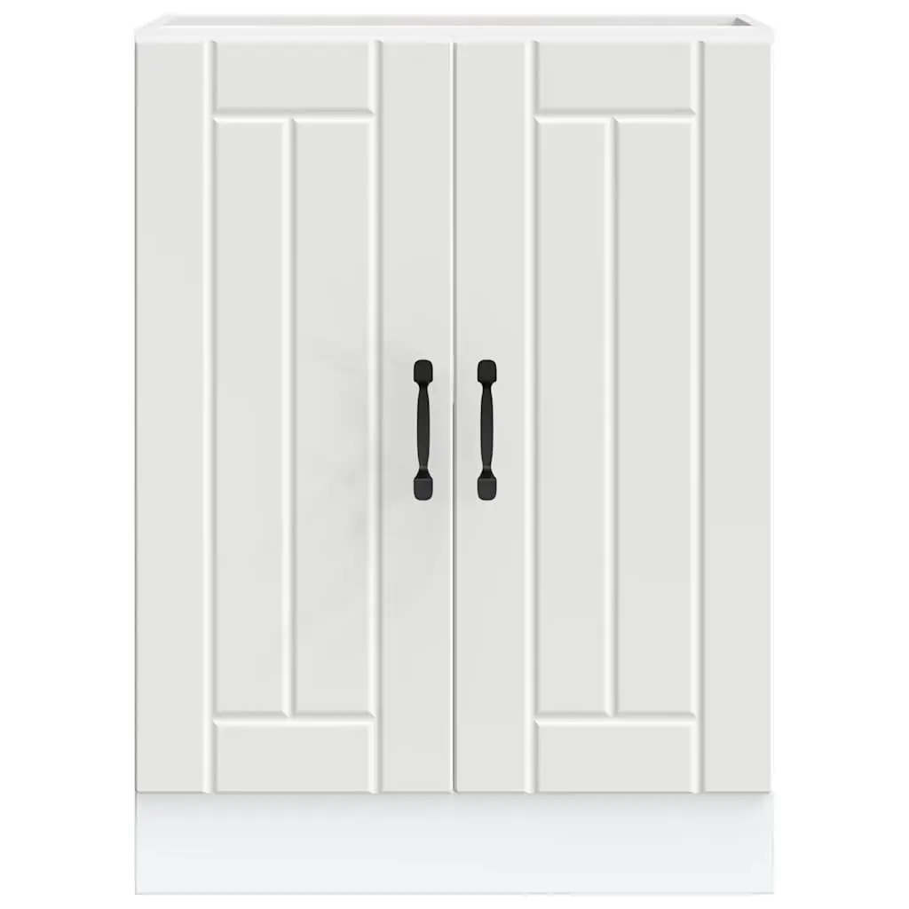 White Kitchen Sink Base Cabinet for Organized Storage