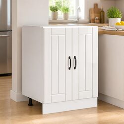 High Gloss White Engineered Wood Sink Base Cabinet