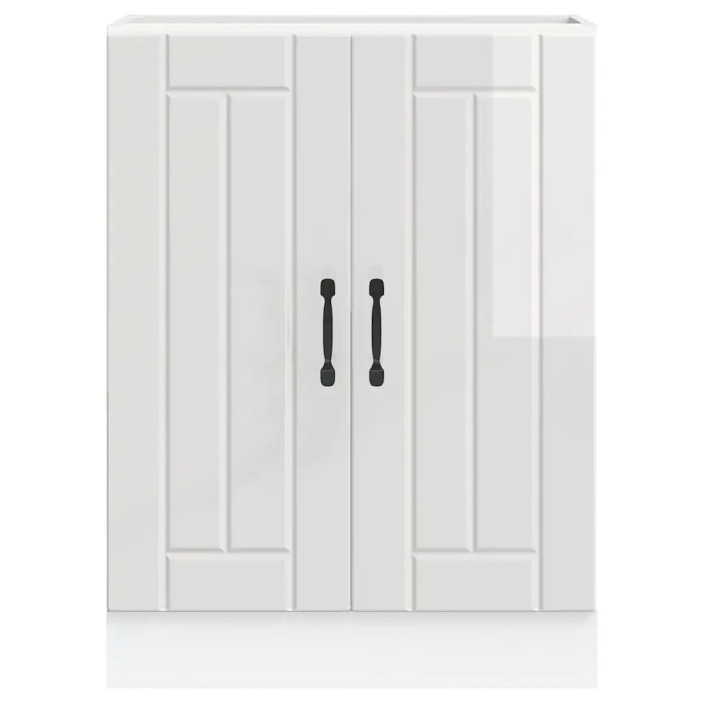 High Gloss White Engineered Wood Sink Base Cabinet