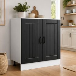 Premium Black Engineered Wood Sink Base Cabinet