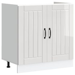 Engineered White Sink Base Cabinet with Adjustable Feet