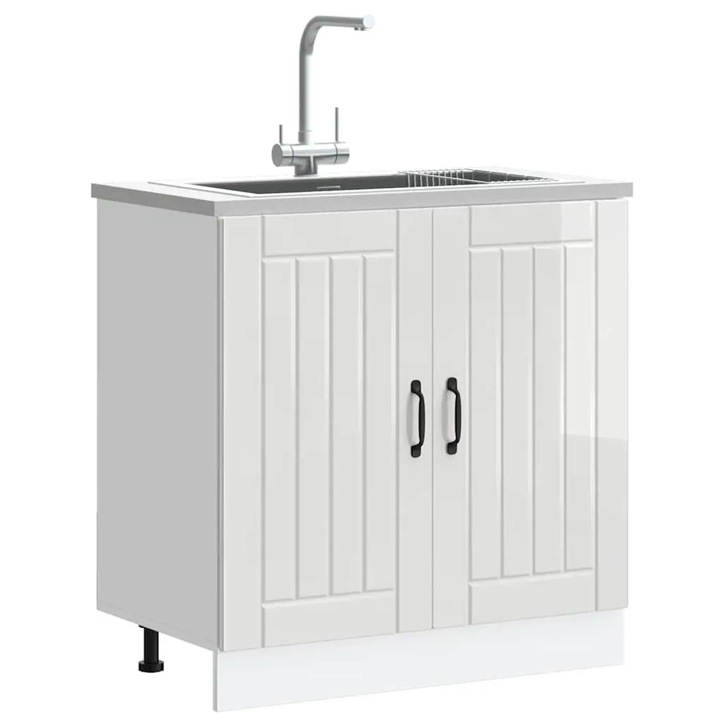 Sink Base Cabinet Engineered Wood White