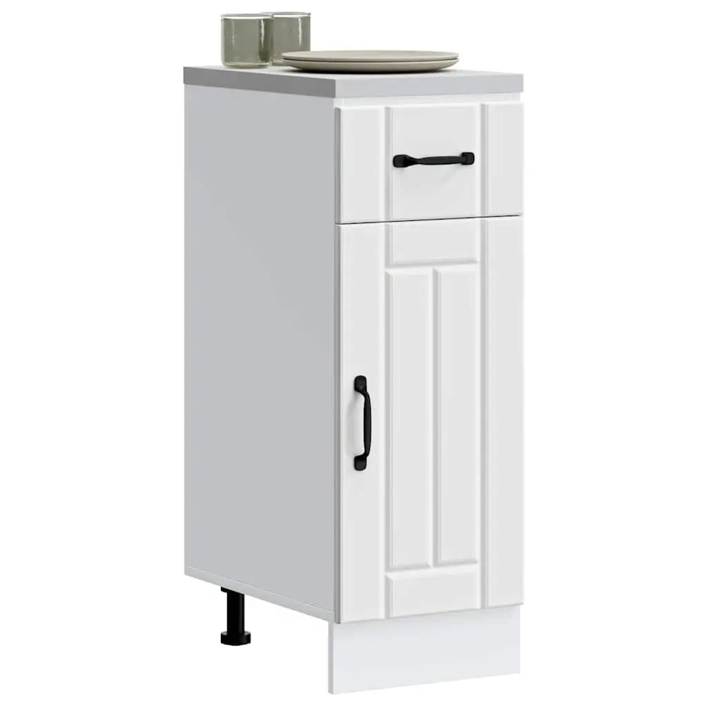 White Engineered Wood Kitchen Base Cabinet
