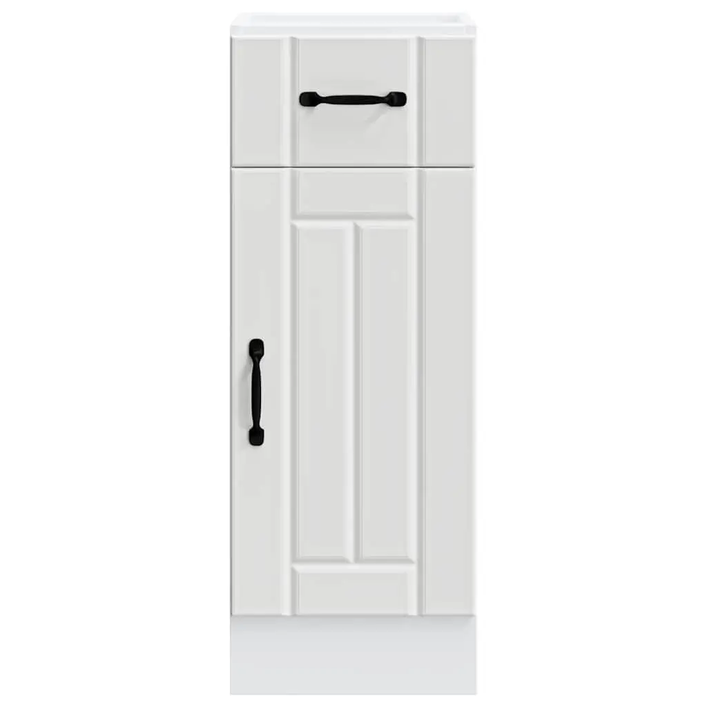 White Engineered Wood Kitchen Base Cabinet