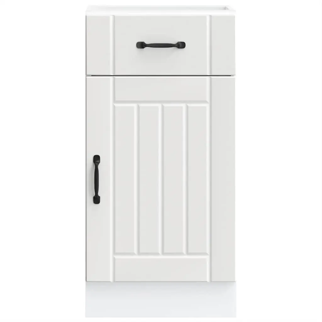 White Engineered Wood Kitchen Base Cabinet
