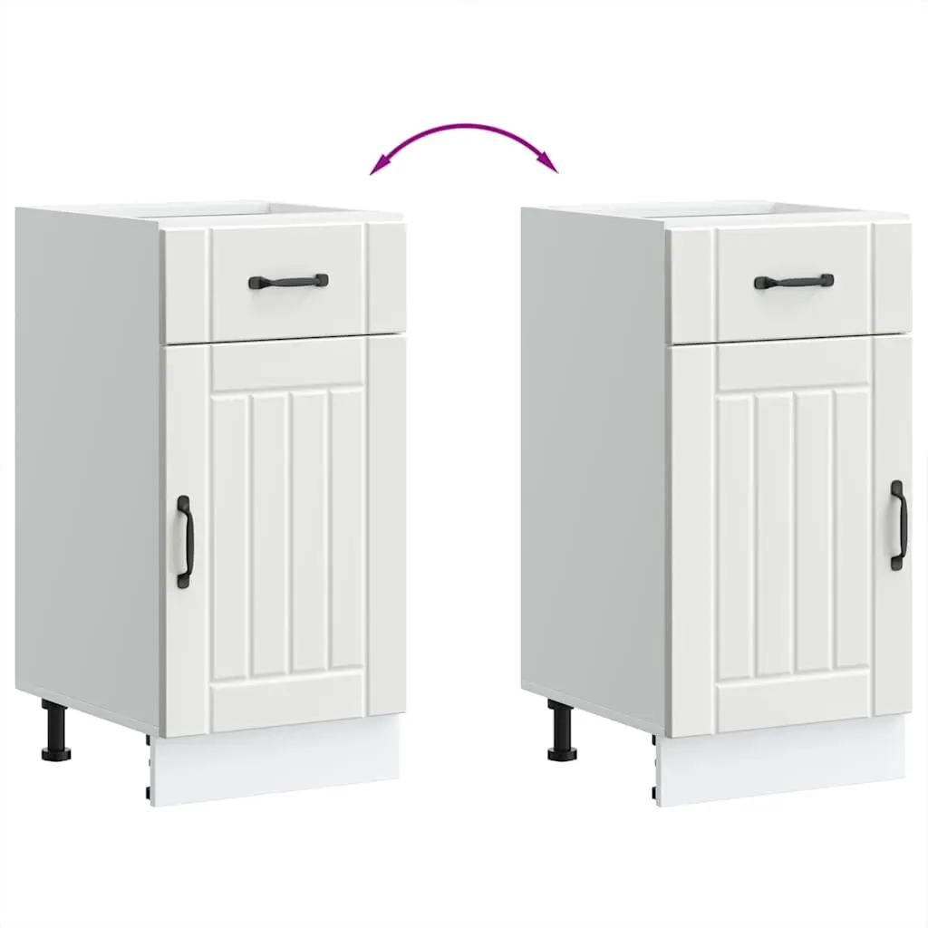 White Engineered Wood Kitchen Base Cabinet