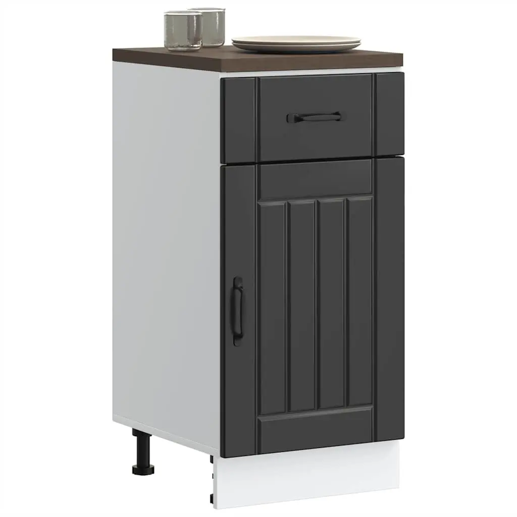 Black Engineered Wood Kitchen Base Cabinet