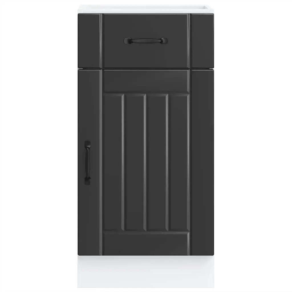 Black Engineered Wood Kitchen Base Cabinet
