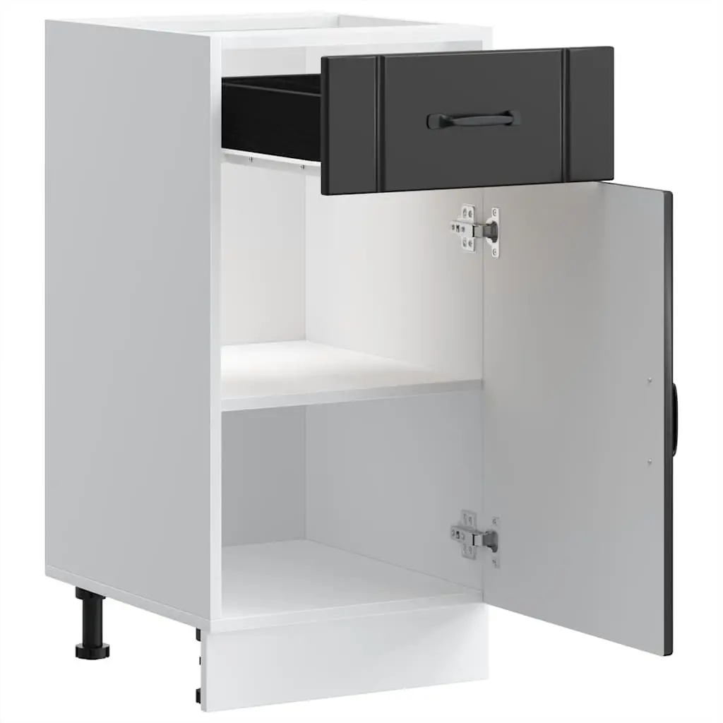 Black Engineered Wood Kitchen Base Cabinet