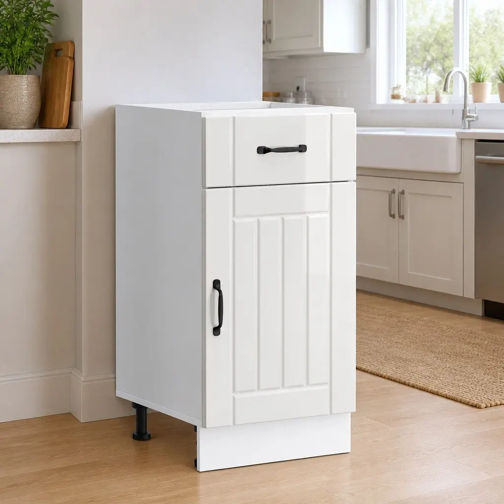 High Gloss White Kitchen Base Cabinet for Storage