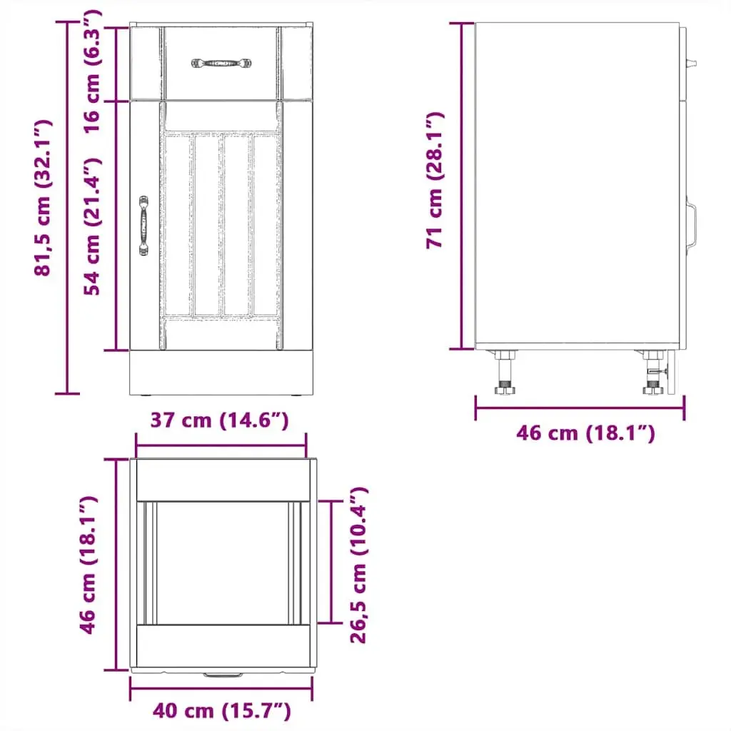High Gloss White Kitchen Base Cabinet for Storage