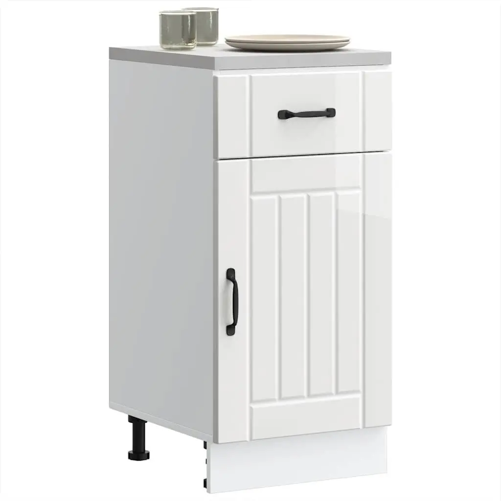 High Gloss White Kitchen Base Cabinet for Storage