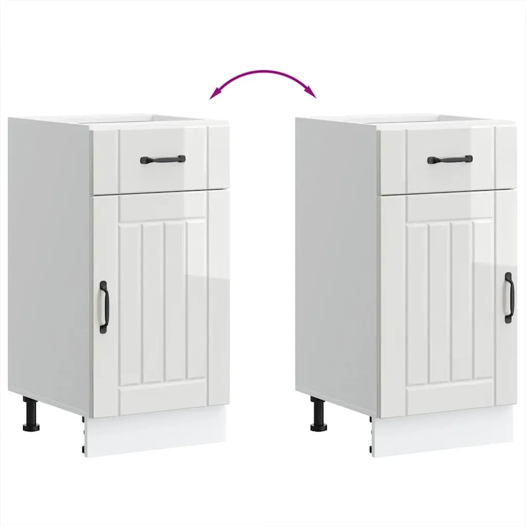 High Gloss White Kitchen Base Cabinet for Storage
