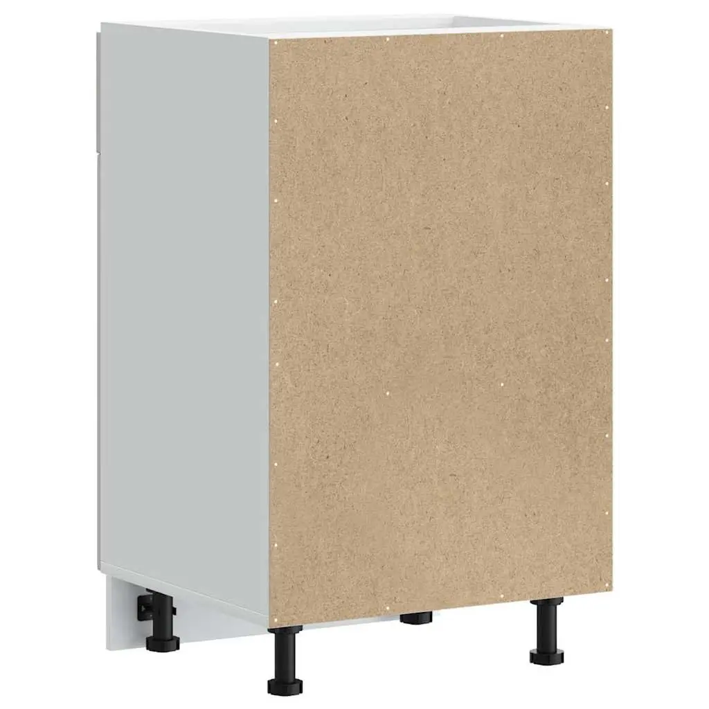 White Engineered Wood Kitchen Base Cabinet