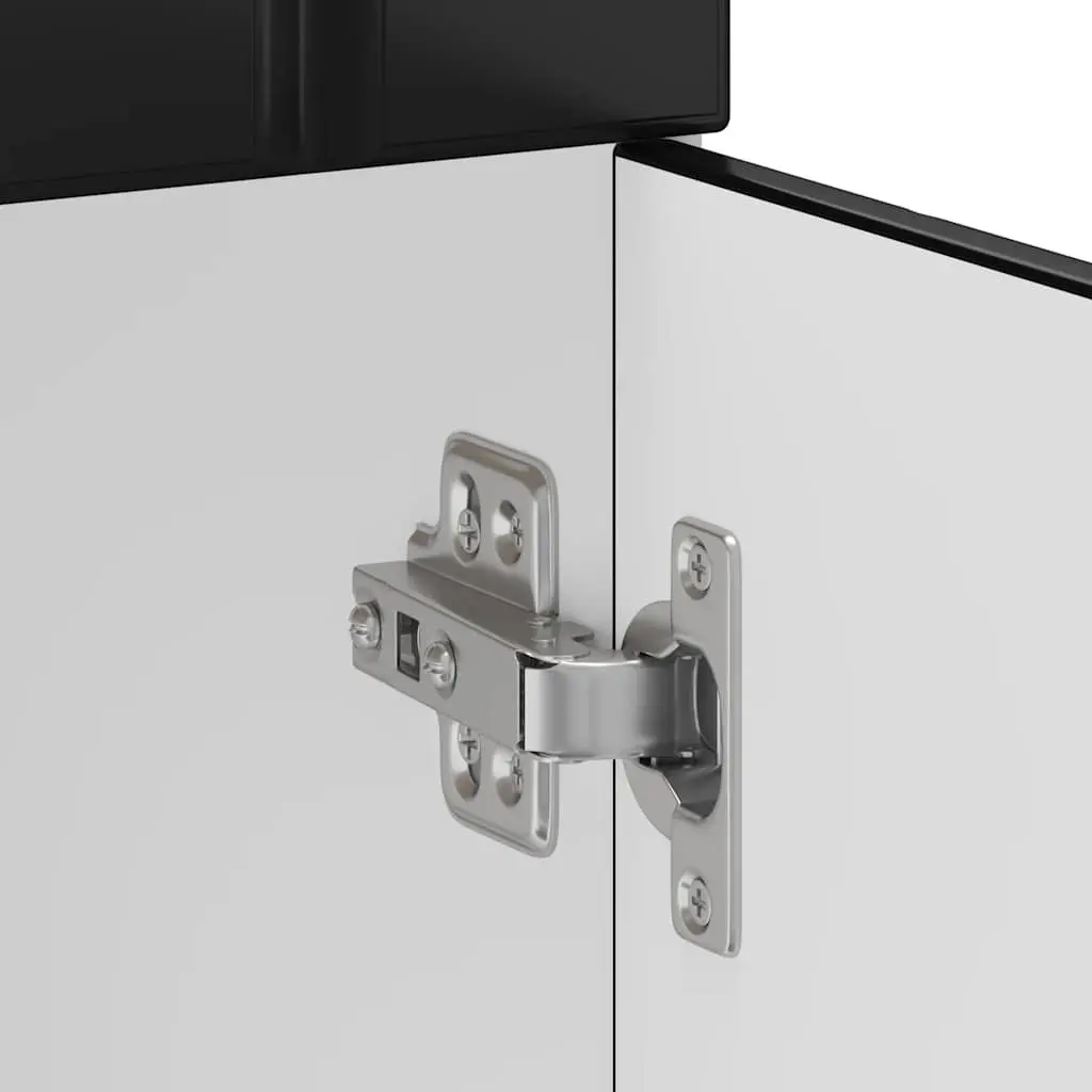 Black Engineered Wood Kitchen Base Cabinet with Doors