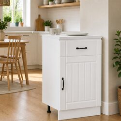 High Gloss White Engineered Wood Kitchen Base Cabinet