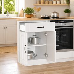 Durable White Engineered Wood Kitchen Base Cabinet
