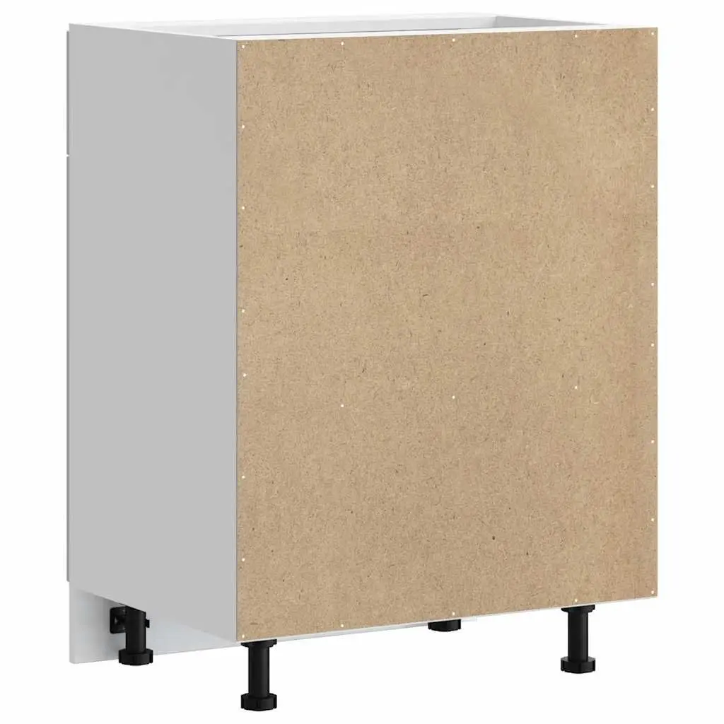White Engineered Wood Kitchen Base Cabinet