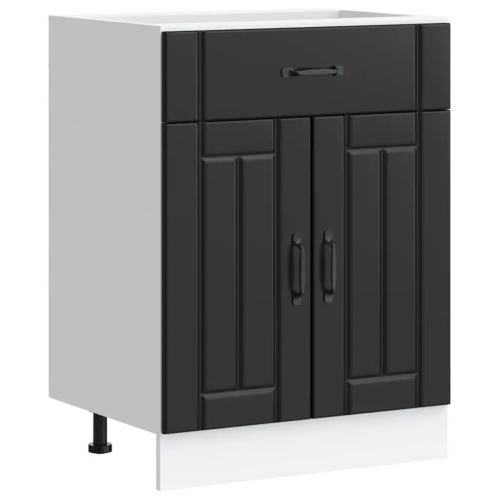 Black Engineered Wood Kitchen Base Cabinet
