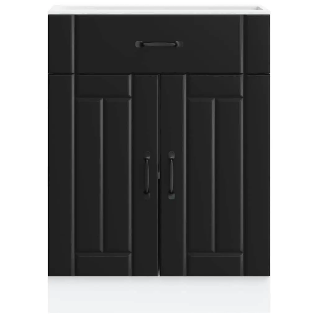 Black Engineered Wood Kitchen Base Cabinet