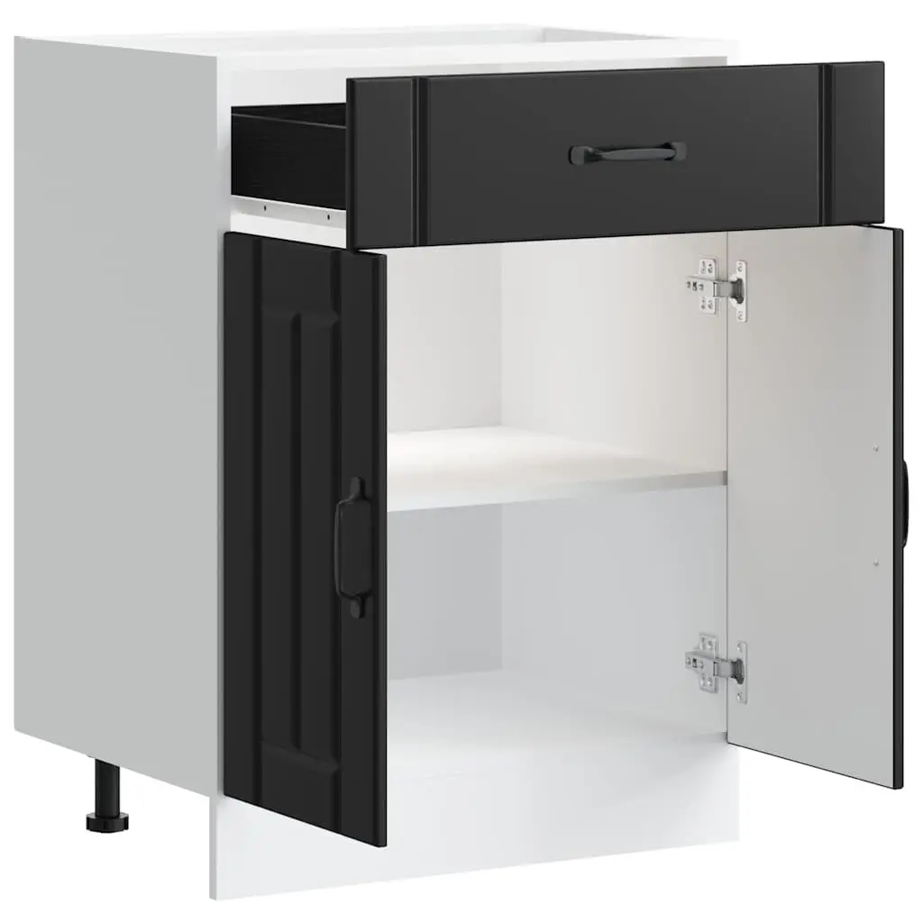 Black Engineered Wood Kitchen Base Cabinet