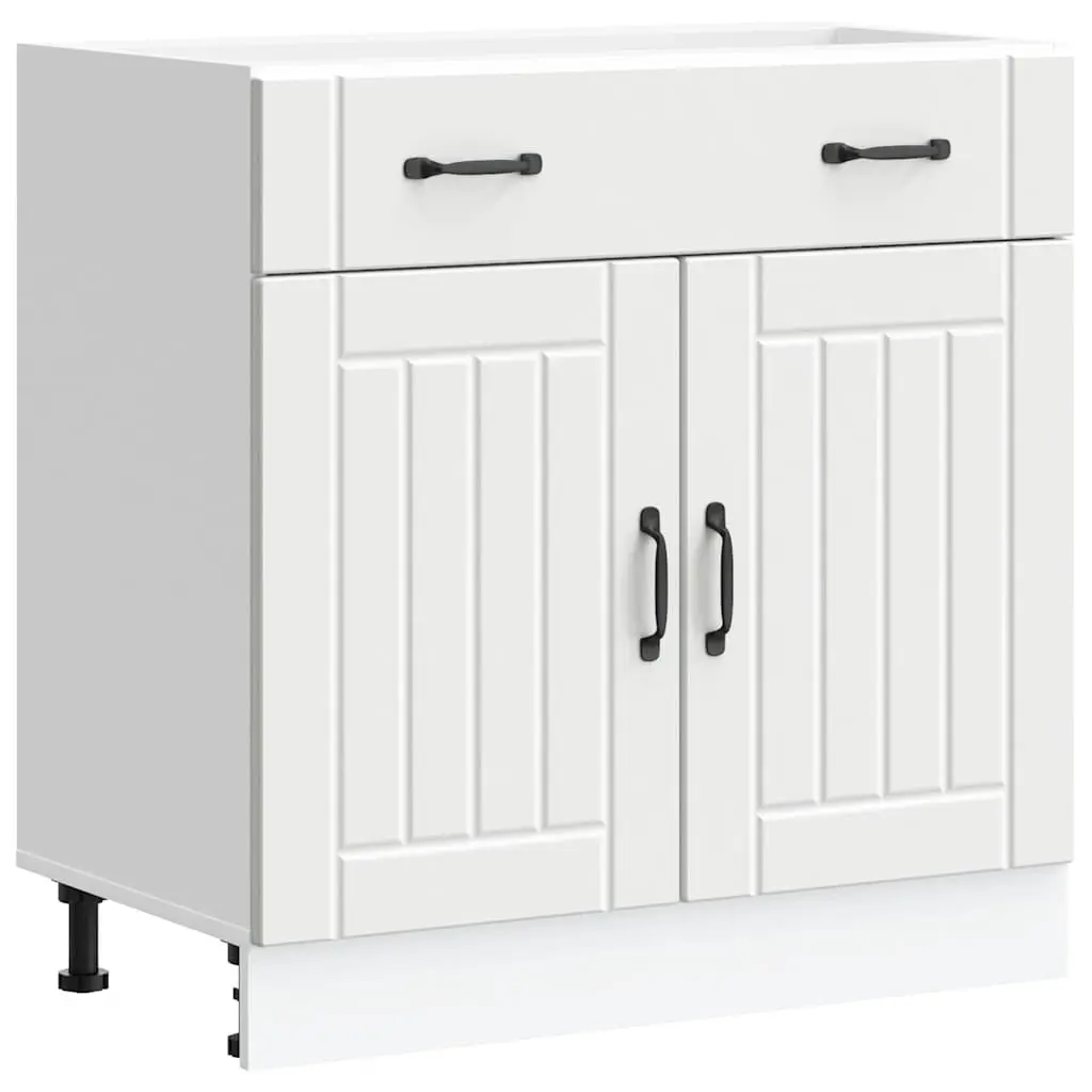 White Kitchen Base Cabinet with Storage Solutions