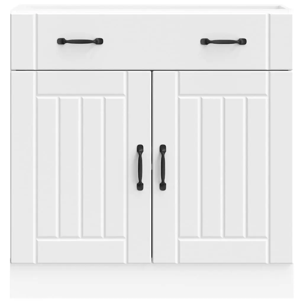 White Kitchen Base Cabinet with Storage Solutions