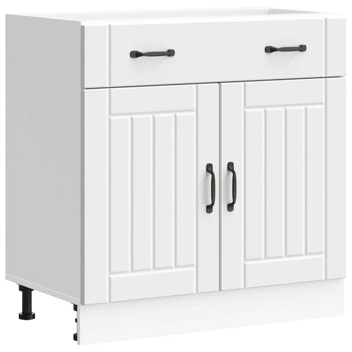 White Kitchen Base Cabinet with Storage Solutions