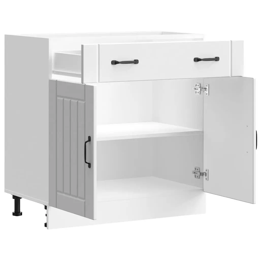 White Kitchen Base Cabinet with Storage Solutions