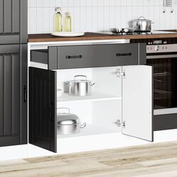 Durable Black Engineered Wood Kitchen Base Cabinet