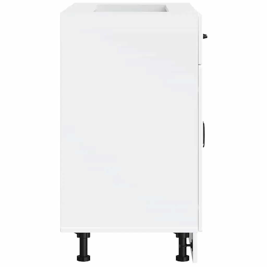 High Gloss White Engineered Wood Kitchen Base Cabinet