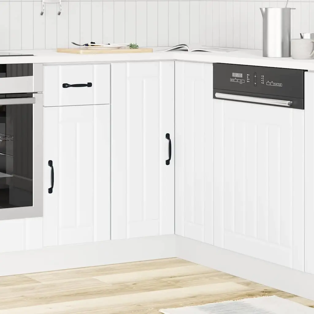 White Engineered Wood Kitchen Corner Base Cabinet