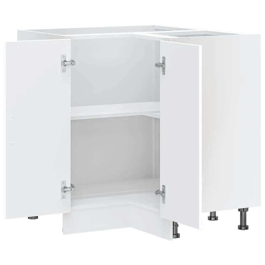 White Engineered Wood Kitchen Corner Base Cabinet