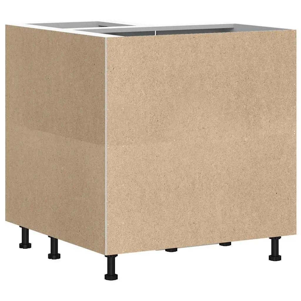 Black Engineered Wood Corner Base Cabinet