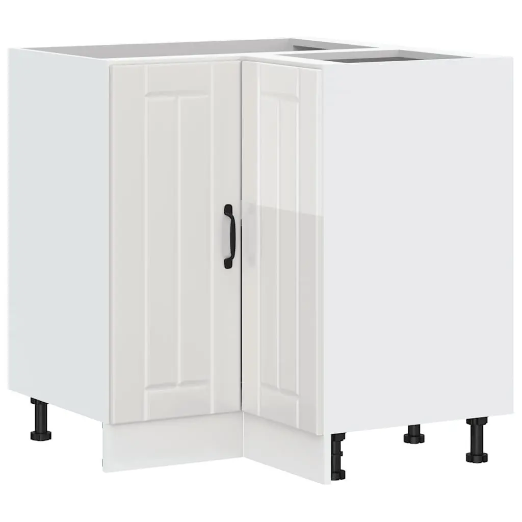 White Engineered Wood Corner Base Cabinet