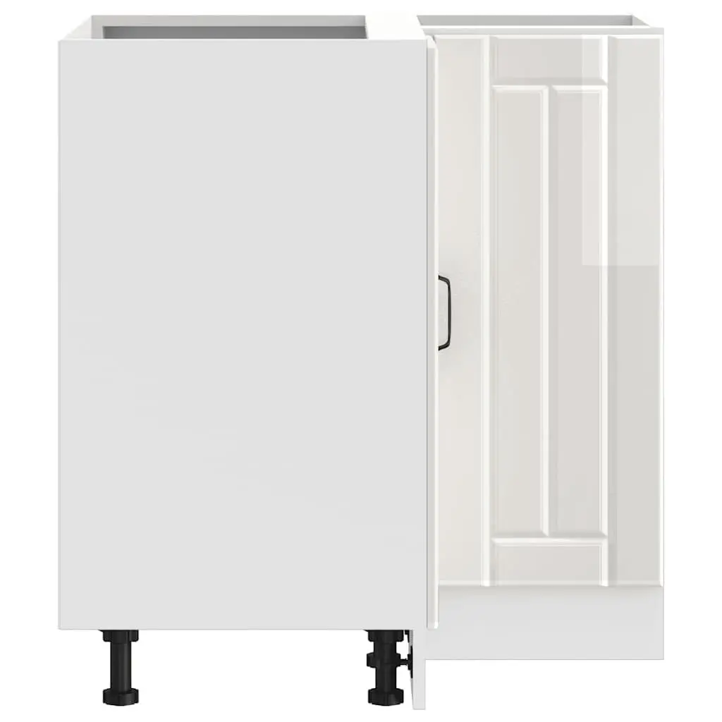 White Engineered Wood Corner Base Cabinet