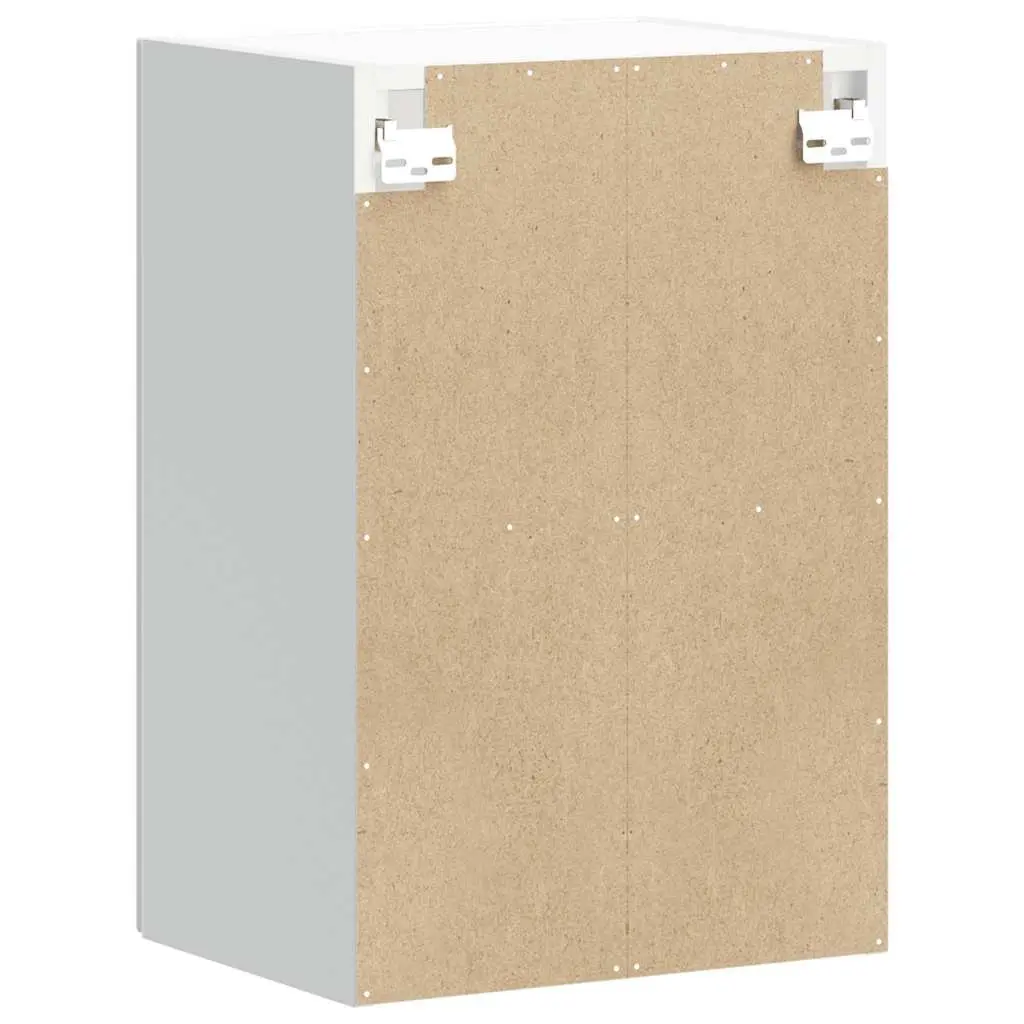 Kitchen Cabinet Engineered Wood Wall Mounted White High Gloss Glass Door
