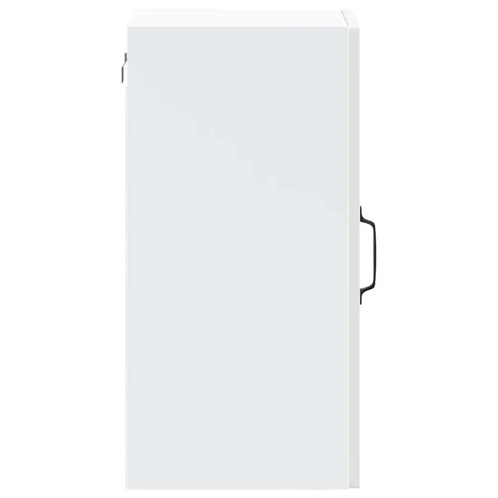 Kitchen Cabinet Engineered Wood Wall Mounted White High Gloss Glass Door