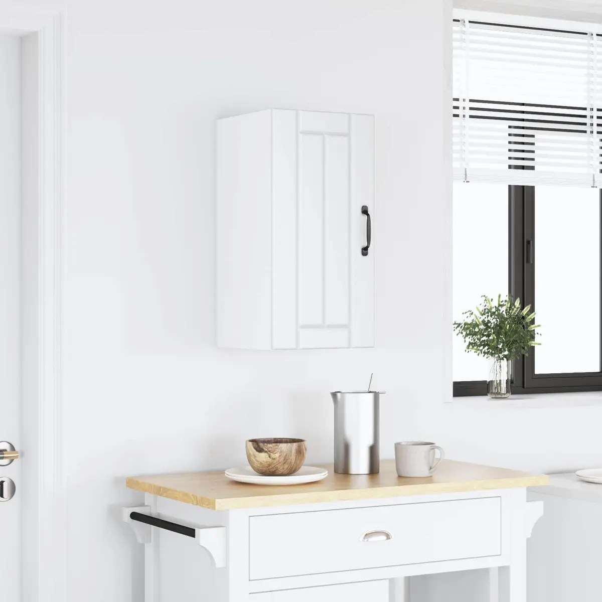 Engineered Wood Kitchen Wall Cabinet with Glass Door