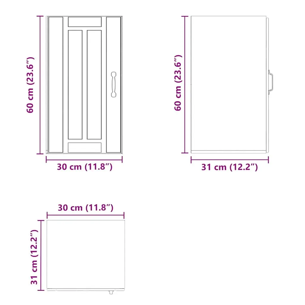 Black Engineered Wood Kitchen Wall Cabinet