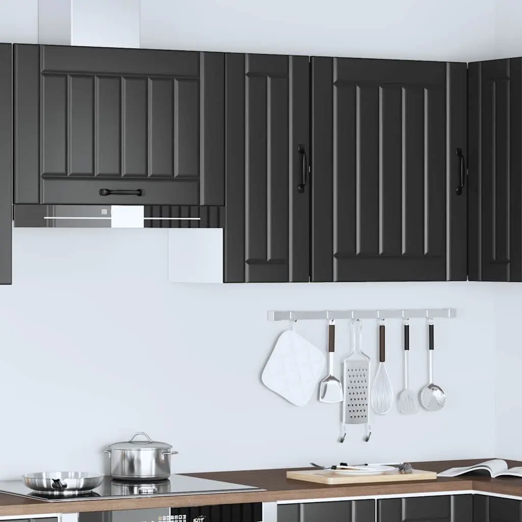 Black Engineered Wood Kitchen Wall Cabinet