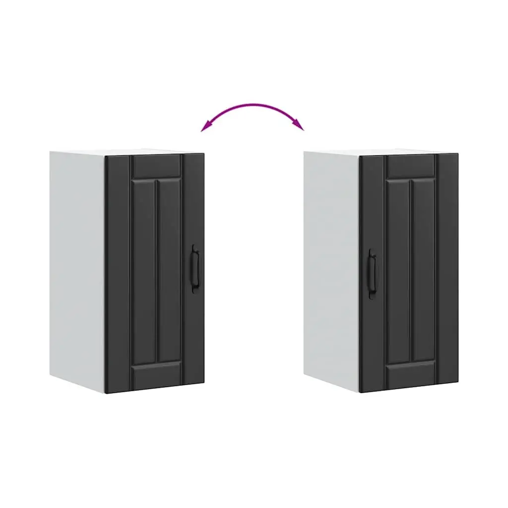Black Engineered Wood Kitchen Wall Cabinet