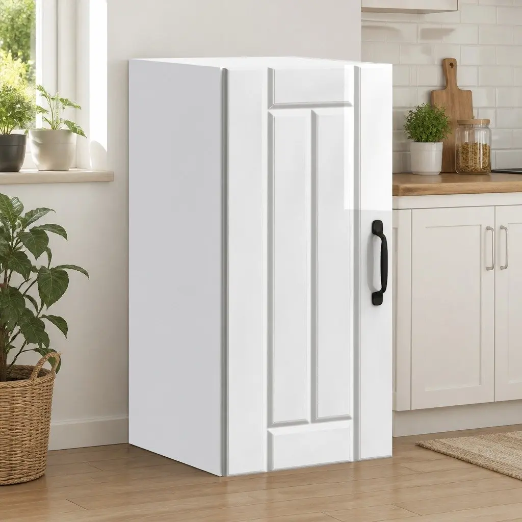 High Gloss White Engineered Wood Wall Cabinet
