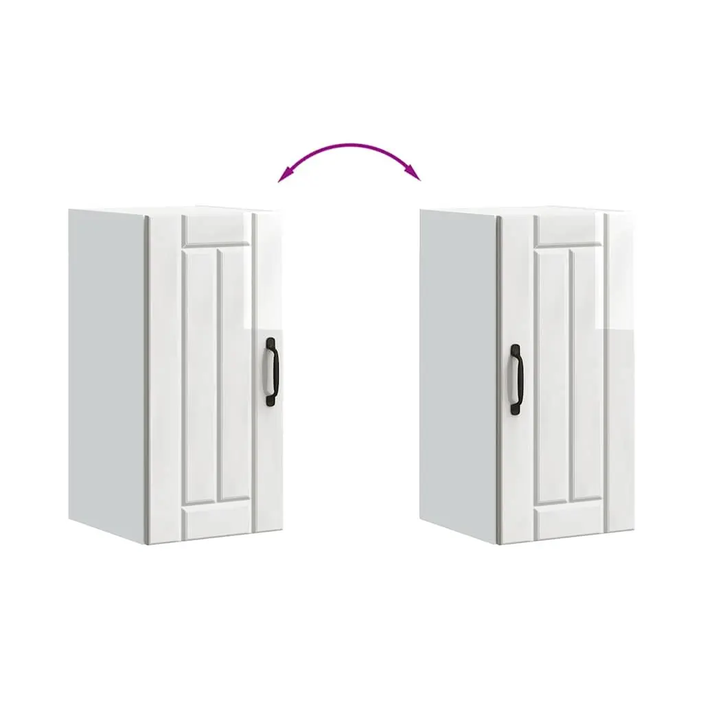 High Gloss White Engineered Wood Wall Cabinet