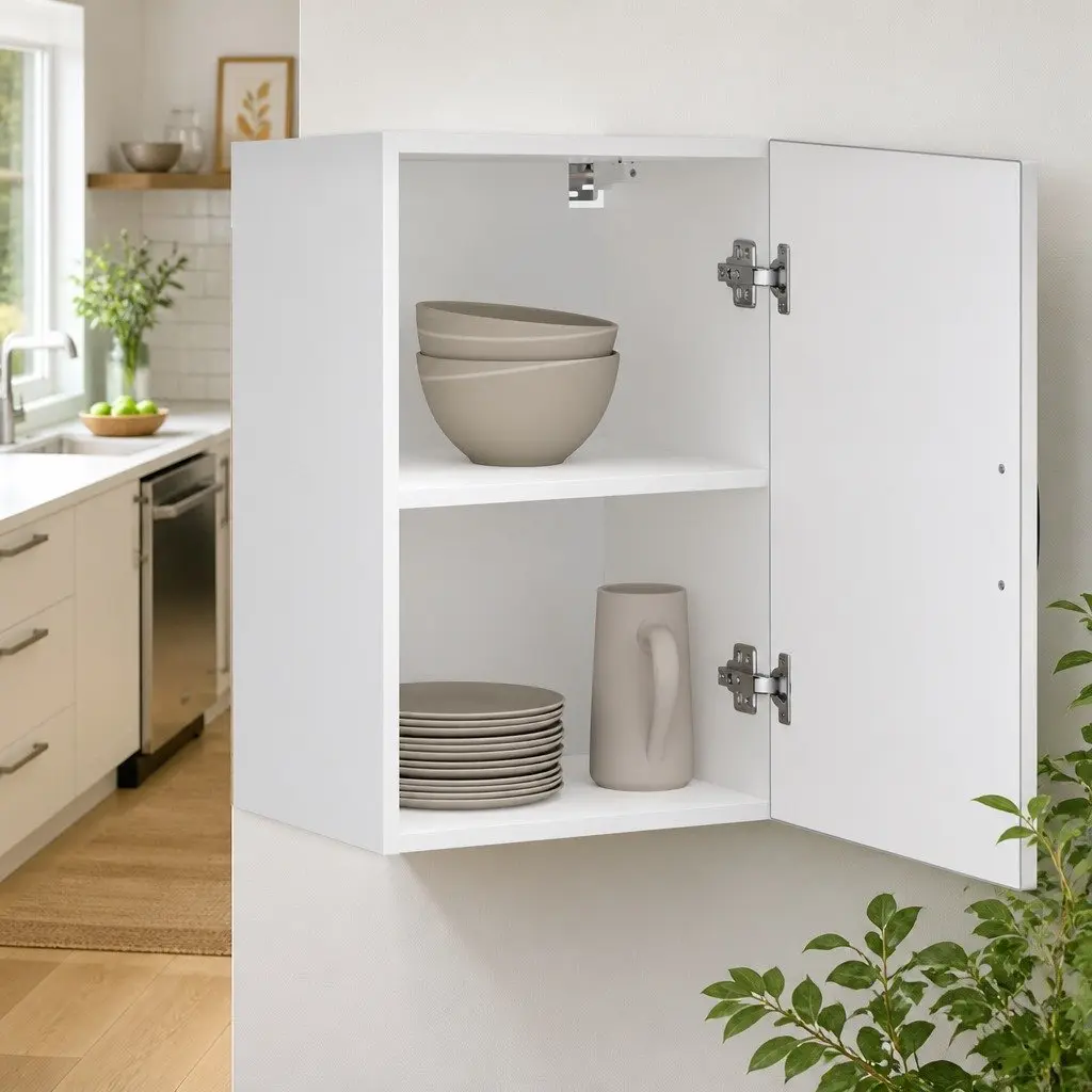 White Engineered Wood Kitchen Wall Cabinet