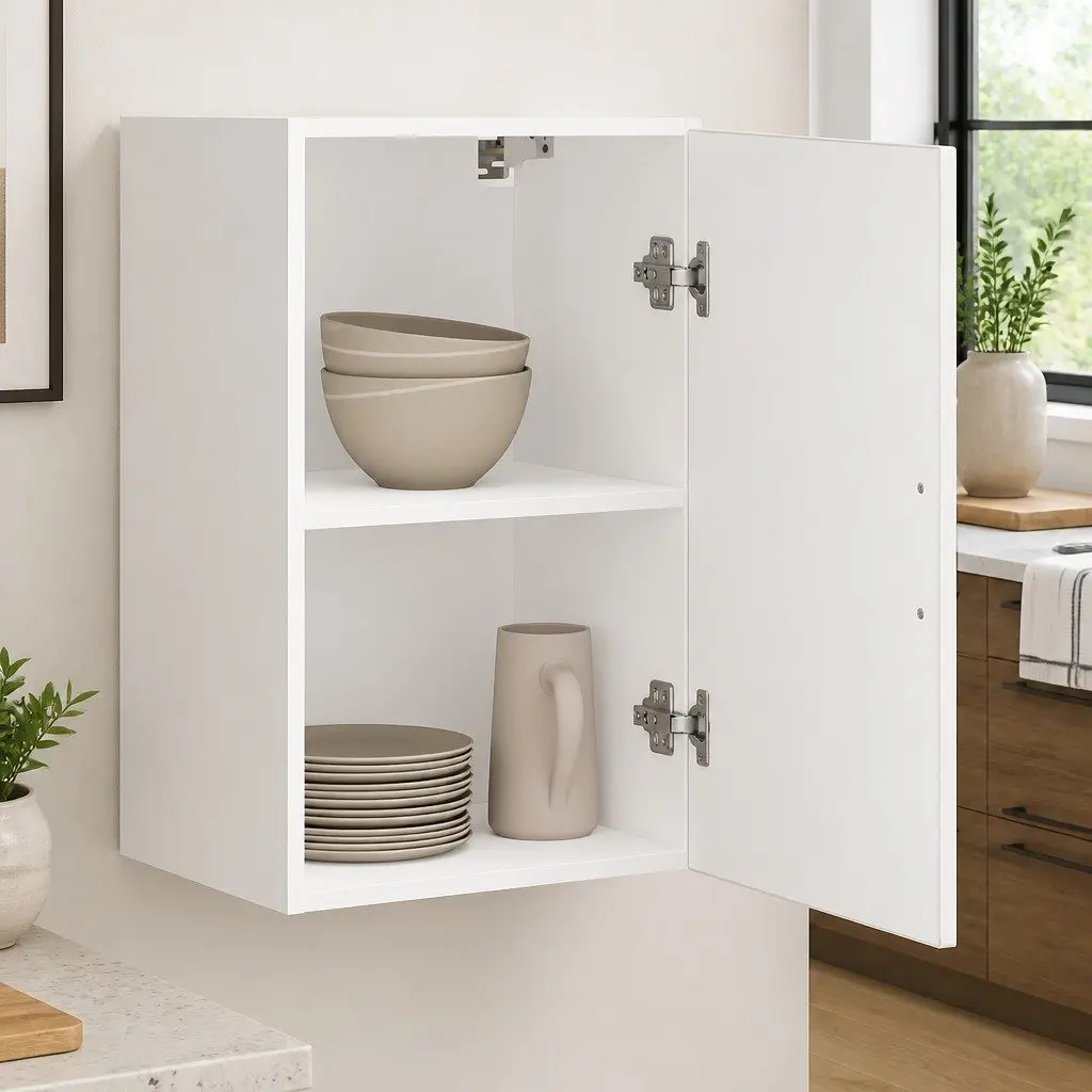 White Engineered Wood Kitchen Wall Cabinet