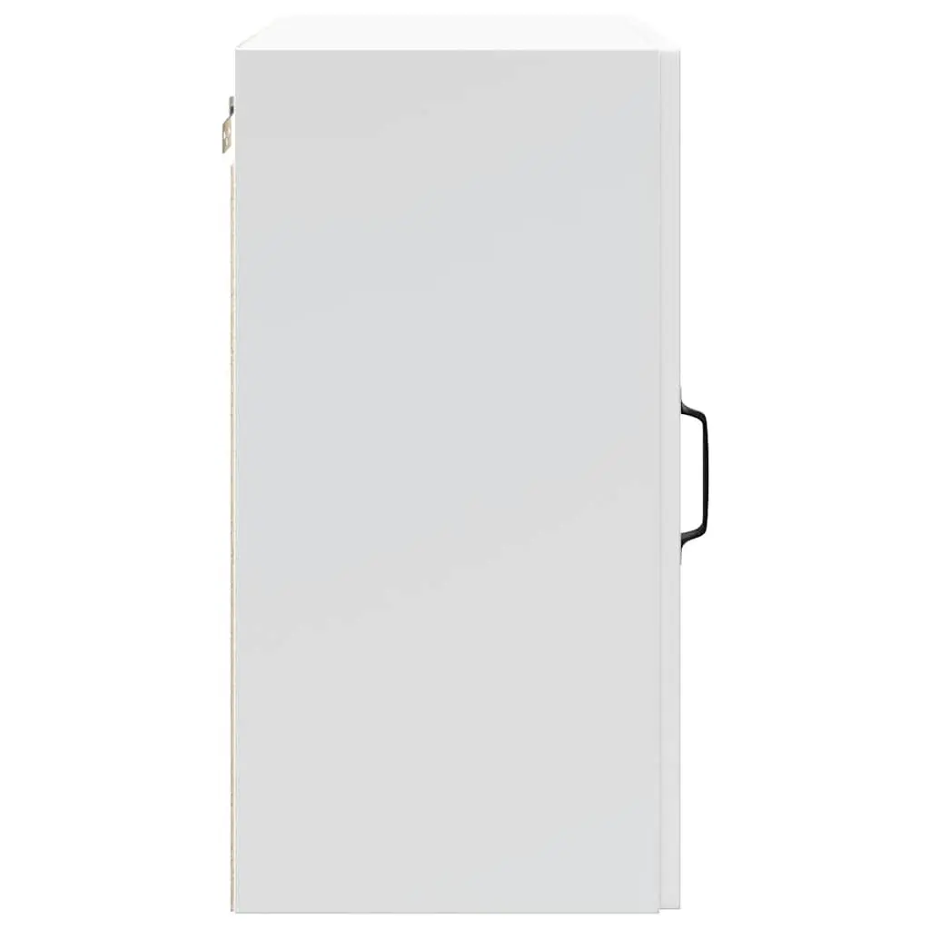 Kitchen Wall Cabinet Engineered Wood White Glass Door Storage Organiser